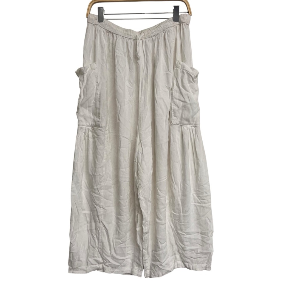 Free People Quinn White Linen Blend Harem Pants Womens Size Large - Picture 2 of 8